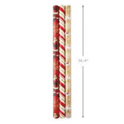 Hallmark Red And Gold 3-Pack Reversible Christmas Wrapping Paper, 120 Sq. Ft. -Hallmark popular shop 3Pack Red and Gold Reversible Christmas Wrapping Paper 5JXW1029 03