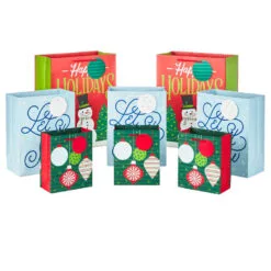 Hallmark Let It Snow 8-Pack Holiday Gift Bags, Assorted Sizes And Designs