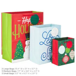 Hallmark Let It Snow 8-Pack Holiday Gift Bags, Assorted Sizes And Designs -Hallmark popular shop 8 Pack Assorted Holiday Gift Bags XGB1403 03