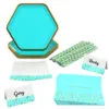 Hallmark Color Pop 60-Piece Tableware Premium Party Kit, Aqua Hexagon 2 Hallmark Color Pop 60-Piece Tableware Premium Party Kit, Aqua Hexagon -Hallmark popular shop Aqua Hexagon Shape Plates Party in a Box Supplies 5CLP1011 01