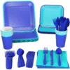Hallmark Color Pop 96-Piece Tableware Basics Party Kit, Aqua And Indigo -Hallmark popular shop Aqua and Dark Blue Party in a Box Party Supplies 5CLP1007 01