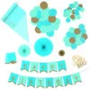 Hallmark Color Pop Party Decor Kit, Aqua And Gold -Hallmark popular shop Aqua and Gold Party Supplies Banner Decorations 5CLP1017 01