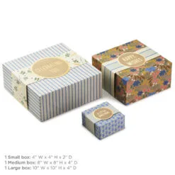 Hallmark 4", 8" And 10" Floral 3-Pack Gift Boxes With Bands -Hallmark popular shop Assorted Sizes Floral Gift Boxes With Bands 5EBC1230 04