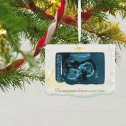 Hallmark Sweetest Dream Come True 2023 Porcelain Photo Frame Ornament -Hallmark popular shop Baby Sonogram Picture Frame Keepsake Ornament 1999QHX3117 02