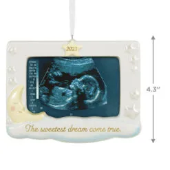 Hallmark Sweetest Dream Come True 2023 Porcelain Photo Frame Ornament -Hallmark popular shop Baby Sonogram Picture Frame Keepsake Ornament 1999QHX3117 03