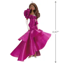 Hallmark Barbie™ Pink Collection™ 2023 Porcelain And Fabric Ornament -Hallmark popular shop Barbie in Hot Pink Dress Keepsake Ornament 4999QXI7007 03