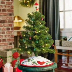 Hallmark Mini The Beauty Of Birds Christmas Tree Topper And Tree Skirt, Set Of 2 11 Hallmark Mini The Beauty Of Birds Christmas Tree Topper And Tree Skirt, Set Of 2 -Hallmark popular shop Beauty of Birds Mini Keepsake Tree Skirt and Topper 2599QSB6239 02