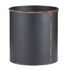 Black Recycled Iron And Brass Crock