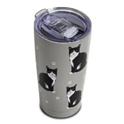 E&S Pets Tuxedo Cat Stainless Steel Tumbler, 20 Oz. 5 E&S Pets Tuxedo Cat Stainless Steel Tumbler, 20 Oz. -Hallmark popular shop Black and White Cats on Gray Stainless Steel Tumbler 1163 02