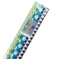 Hallmark Bold Patterns And Solids 3-Pack Reversible Wrapping Paper -Hallmark popular shop Bold Patterns and Solids 3Pack Reversible Wrapping Paper 5EWR6429 07