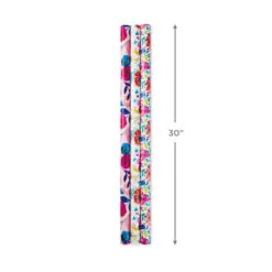 Hallmark Bright Florals 3-Pack Reversible Wrapping Paper, 120 Sq. Ft. Total -Hallmark popular shop Bright Flowers 3Pack Reversible Wrapping Paper 5EWR2433 03