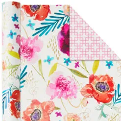 Hallmark Bright Florals 3-Pack Reversible Wrapping Paper, 120 Sq. Ft. Total -Hallmark popular shop Bright Flowers 3Pack Reversible Wrapping Paper 5EWR2433 05