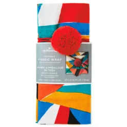 Hallmark 26" Colorful Abstract Fabric Gift Wrap With Elastic Band -Hallmark popular shop Colorful Abstract Fabric Gift Wrap With Elastic Band 1299EJR6379 06
