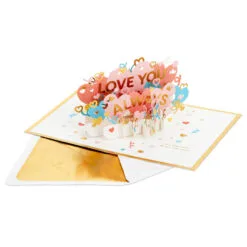 Hallmark Love You Always 3D Pop-Up Love Card -Hallmark popular shop Colorful Hearts 3D PopUp Love Card 1299LAD2904 02