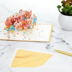 Hallmark Love You Always 3D Pop-Up Love Card -Hallmark popular shop Colorful Hearts 3D PopUp Love Card 1299LAD2904 07
