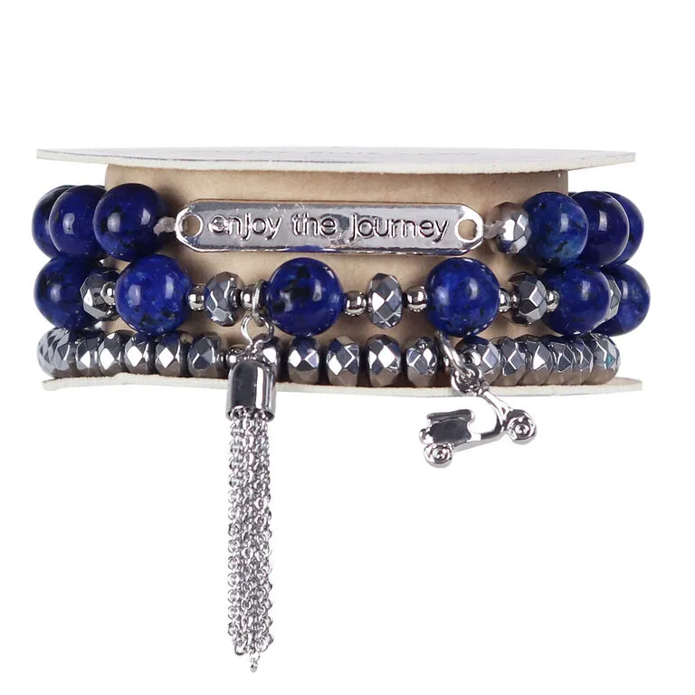 Soul Stacks Enjoy The Journey Beaded Stretch Bracelets, Set Of 3 5 Soul Stacks Enjoy The Journey Beaded Stretch Bracelets, Set Of 3 - Image 3