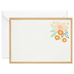 Hallmark Ivory Floral Flat Note Cards In Caddy, Box Of 40 -Hallmark popular shop Floral SinglePanel Note Cards With Caddy 3CNT5048 04