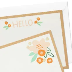 Hallmark Ivory Floral Flat Note Cards In Caddy, Box Of 40 -Hallmark popular shop Floral SinglePanel Note Cards With Caddy 3CNT5048 05