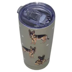 E&S Pets German Shepherd Stainless Steel Tumbler, 20 Oz. -Hallmark popular shop German Shepherds on Tan Stainless Steel Tumbler 11575 02