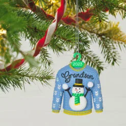 Hallmark Grandson Christmas Sweater 2023 Ornament 9 Hallmark Grandson Christmas Sweater 2023 Ornament -Hallmark popular shop Grandson Snowman Sweater 2023 Keepsake Ornament 1399QGO2557 02