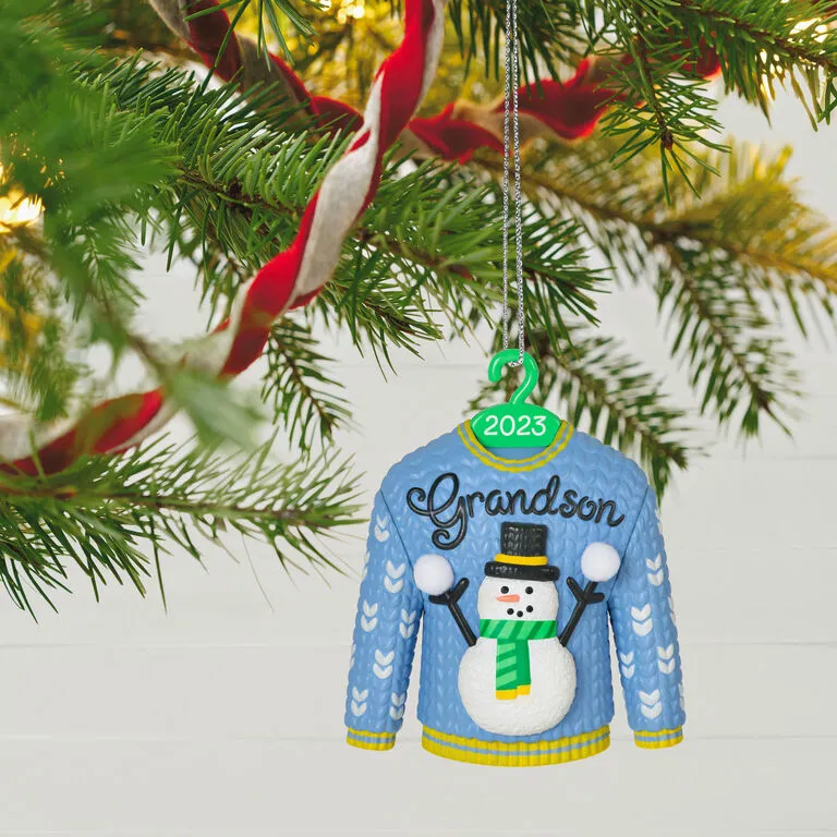 Hallmark Grandson Christmas Sweater 2023 Ornament 4 Hallmark Grandson Christmas Sweater 2023 Ornament - Image 2