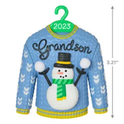 Hallmark Grandson Christmas Sweater 2023 Ornament 10 Hallmark Grandson Christmas Sweater 2023 Ornament -Hallmark popular shop Grandson Snowman Sweater 2023 Keepsake Ornament 1399QGO2557 03
