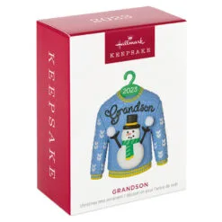 Hallmark Grandson Christmas Sweater 2023 Ornament 11 Hallmark Grandson Christmas Sweater 2023 Ornament -Hallmark popular shop Grandson Snowman Sweater 2023 Keepsake Ornament 1399QGO2557 04