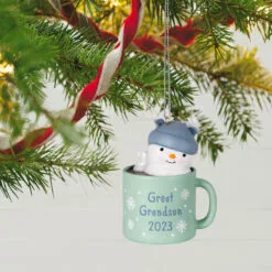 Hallmark Great-Grandson Hot Cocoa Mug 2023 Ornament -Hallmark popular shop GreatGrandson Snowman in Mug Keepsake Ornament 1399QGO2567 02