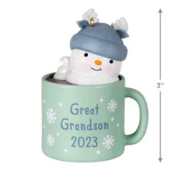 Hallmark Great-Grandson Hot Cocoa Mug 2023 Ornament -Hallmark popular shop GreatGrandson Snowman in Mug Keepsake Ornament 1399QGO2567 03