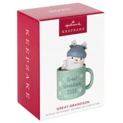 Hallmark Great-Grandson Hot Cocoa Mug 2023 Ornament -Hallmark popular shop GreatGrandson Snowman in Mug Keepsake Ornament 1399QGO2567 04