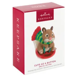 Hallmark Cute As A Button Special Edition Ornament 11 Hallmark Cute As A Button Special Edition Ornament -Hallmark popular shop Hamster on Button Sled Keepsake Ornament 1599QXE3317 04