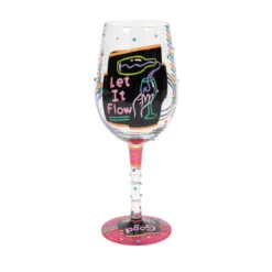 Lolita Happy Hour Handpainted Wine Glass, 15 Oz.