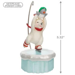 Hallmark Skating Snowball And Tuxedo Ornament With Motion -Hallmark popular shop Ice Skating Polar Bear and Penguin Keepsake Ornament 3499QGO2677 03