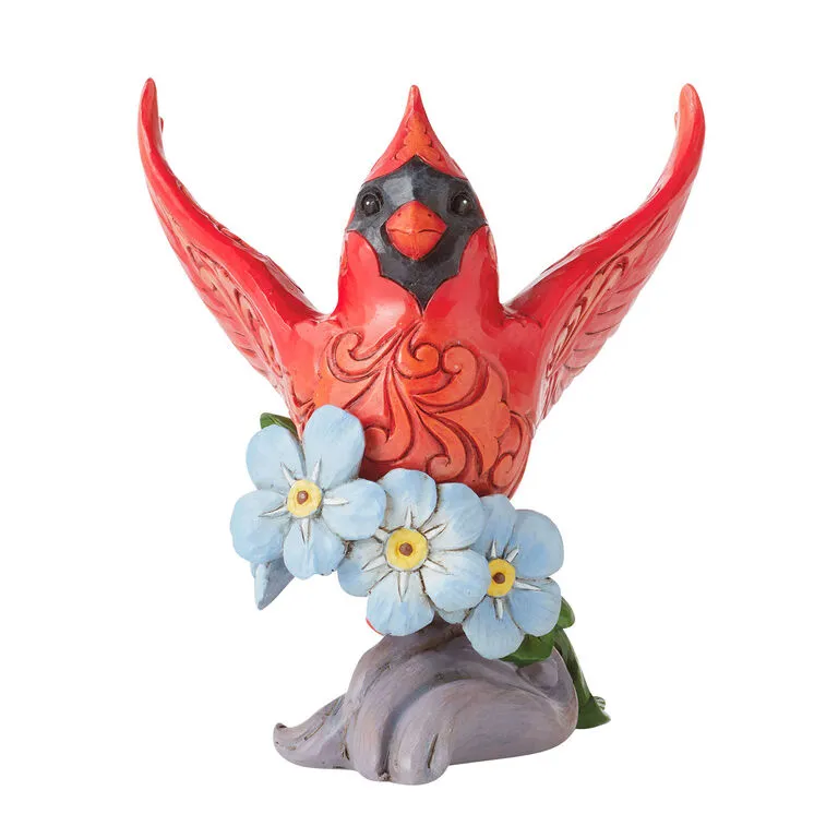 Enesco Jim Shore Caring Cardinal Forget-Me-Not Figurine, 4.8" 3 Enesco Jim Shore Caring Cardinal Forget-Me-Not Figurine, 4.8"