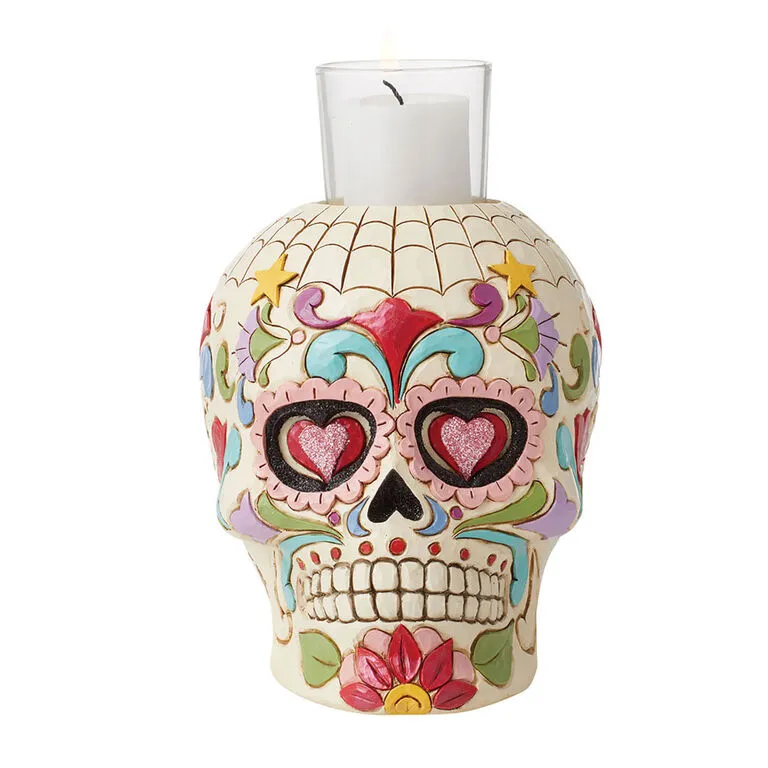Enesco Jim Shore Day Of The Dead Skull Votive Candle Holder 3 Enesco Jim Shore Day Of The Dead Skull Votive Candle Holder