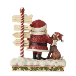 Enesco Jim Shore Rudolph, Santa And North Pole Sign Figurine, 7.68" -Hallmark popular shop Jim Shore Rudolph Santa North Pole Sign Figurine 6012715 02