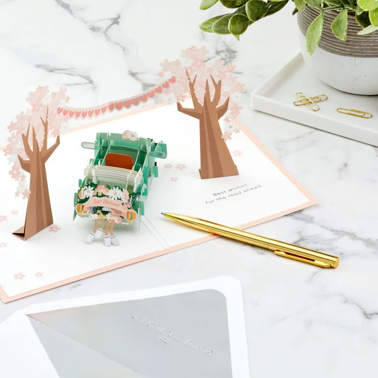 Hallmark Best Wishes For The Road Ahead 3D Pop-Up Wedding Card 10 Hallmark Best Wishes For The Road Ahead 3D Pop-Up Wedding Card - Image 8