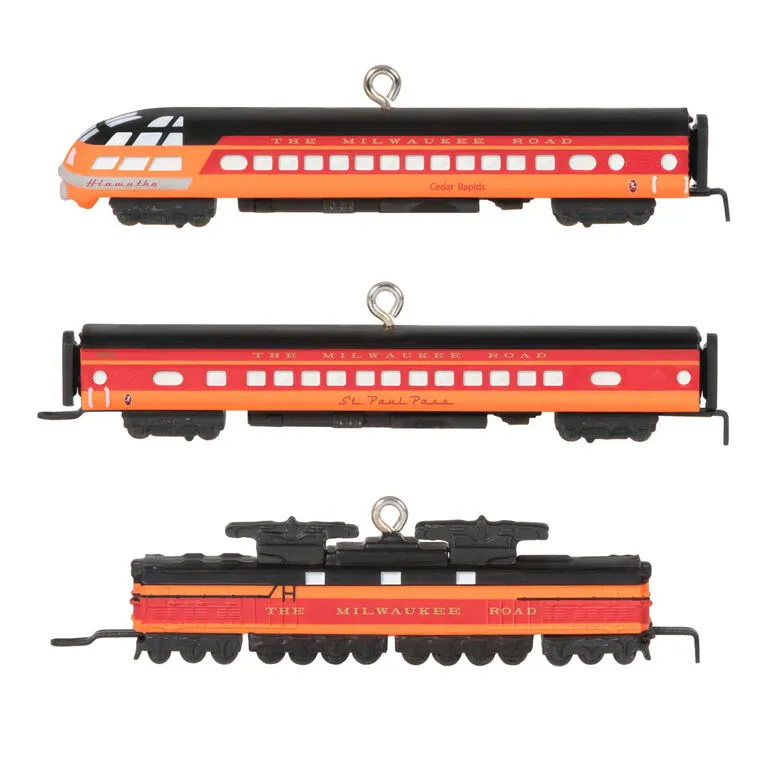 Hallmark Mini Lionel® Milwaukee Road EP-2 Passenger Ornaments, Set Of 3 3 Hallmark Mini Lionel® Milwaukee Road EP-2 Passenger Ornaments, Set Of 3