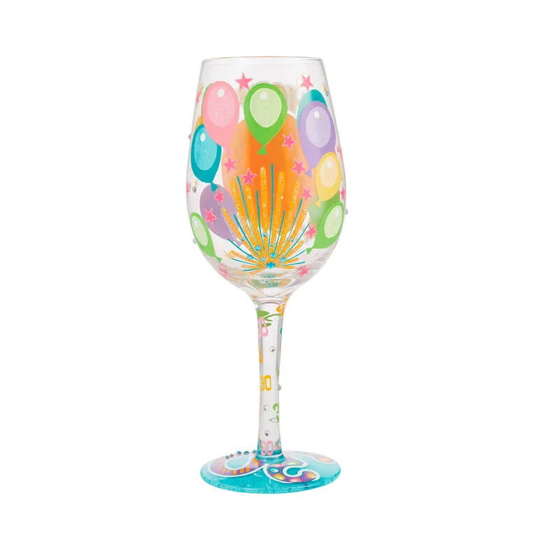 Lolita Happy 30th Birthday Handpainted Wine Glass, 15 Oz. 4 Lolita Happy 30th Birthday Handpainted Wine Glass, 15 Oz. - Image 2