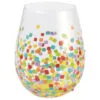 Enesco Lolita Confetti Handpainted Stemless Wine Glass, 20 Oz. -Hallmark popular shop Lolita Confetti Handpainted Stemless Wine Glass 6008464 01