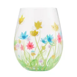 Lolita Field Of Dreams Handpainted Stemless Wine Glass, 20 Oz.