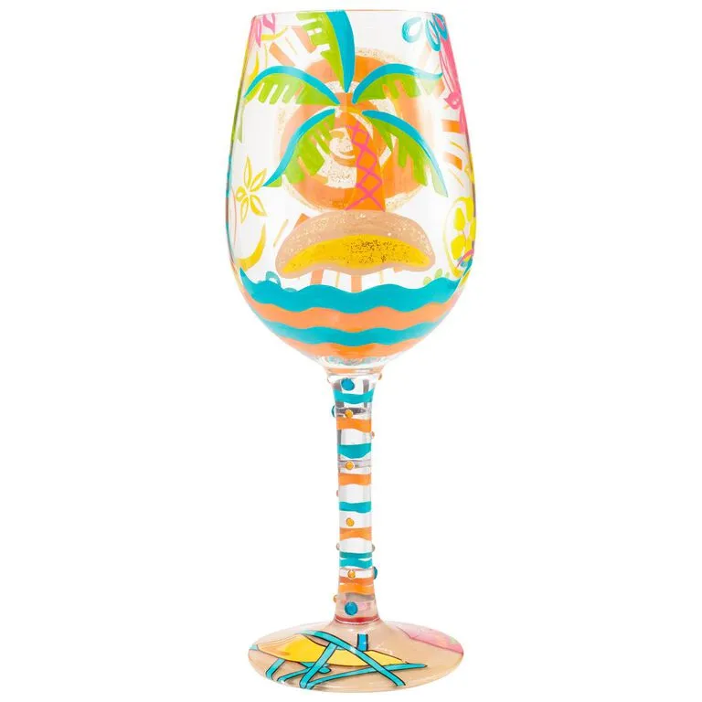 Lolita® Here Comes Summer Handpainted Wine Glass, 15 Oz. 3 Lolita® Here Comes Summer Handpainted Wine Glass, 15 Oz.
