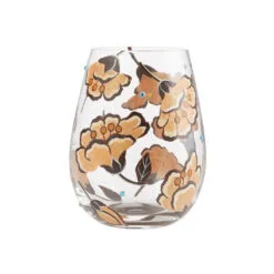 Enesco Lolita Jungle Beauty Handpainted Stemless Wine Glass, 20 Oz.