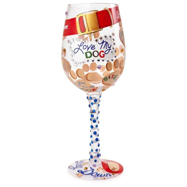 Enesco Lolita® Love My Dog Handpainted Wine Glass, 15 Oz. 3 Enesco Lolita® Love My Dog Handpainted Wine Glass, 15 Oz.