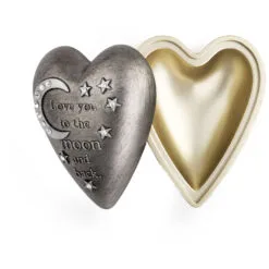 Love You To The Moon Art Heart Trinket Box, 3.5" -Hallmark popular shop Love You to the Moon HeartShaped Trinket Box 1003480346 03