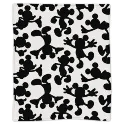 Hallmark Disney Mickey Mouse Silhouettes Throw Blanket, 50x60 -Hallmark popular shop Mickey Mouse Silhouette BlackWhite Plush Blanket 1DYG2056 02