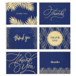 Hallmark Bulk Navy And Gold Assorted Blank Thank-You Notes, Box Of 120 -Hallmark popular shop Navy and Gold Assorted Blank ThankYou Notes Bulk Pack 5STZ1064 02