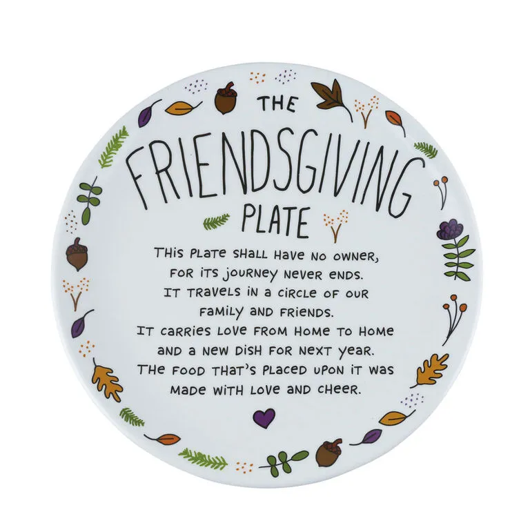 Enesco Our Name Is Mud Friendsgiving Plate 3 Enesco Our Name Is Mud Friendsgiving Plate