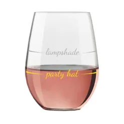Party Hat Lampshade Stemless Wine Glass, 16 Oz. -Hallmark popular shop Party HatLampshade Stemless Wine Glass PWSC6003 03