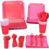 Hallmark Color Pop 96-Piece Tableware Basics Party Kit, Red And Pink -Hallmark popular shop Party Supplies in a Box Plates Napkins and Cups 5CLP1000 01